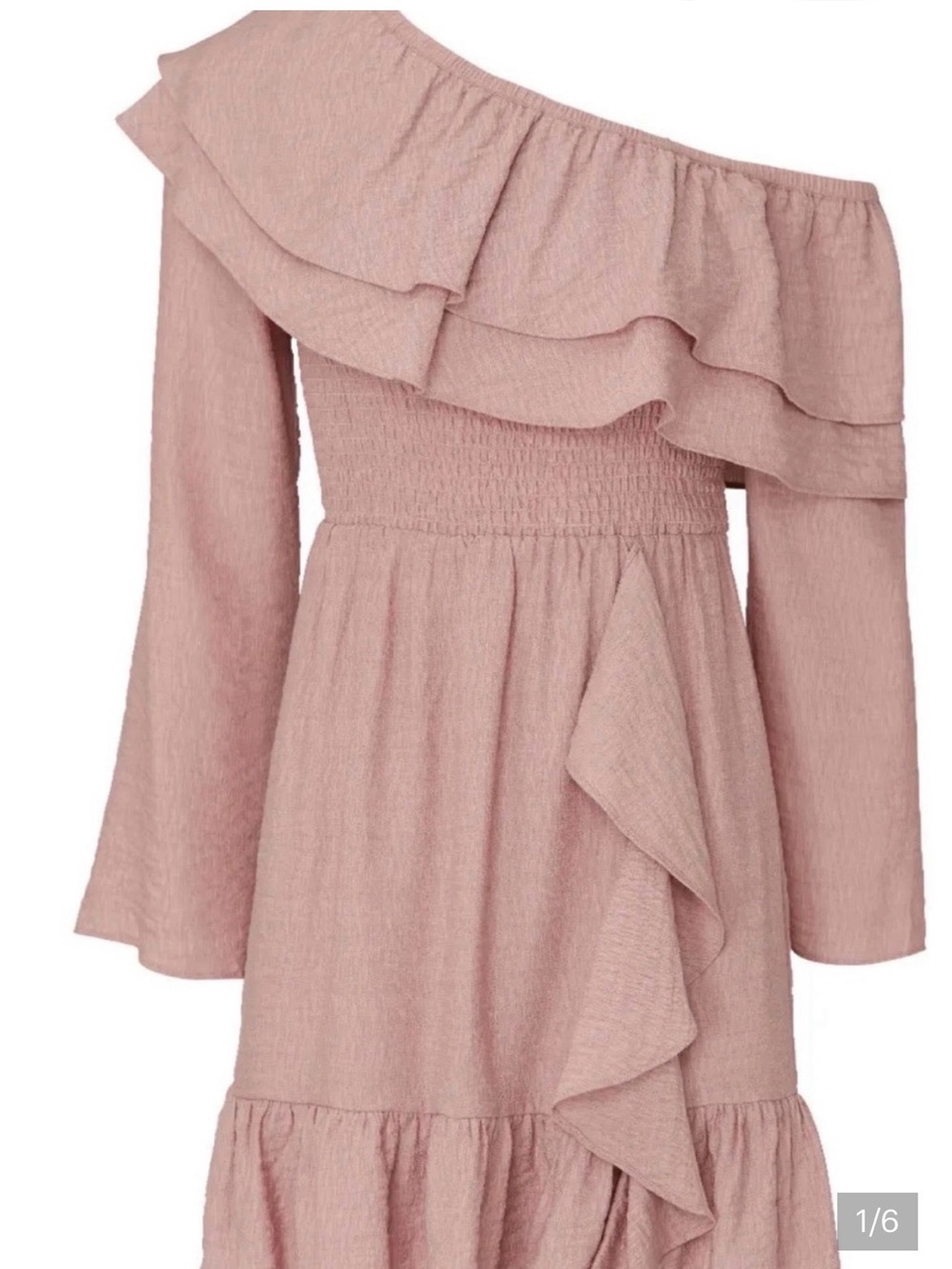 WISH Rose Ruffle Midi Dress XS Textured Dress Lightweight & Comfortable NWT